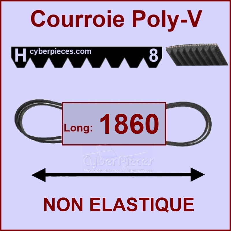 Courroie 1860 H8 non élastique