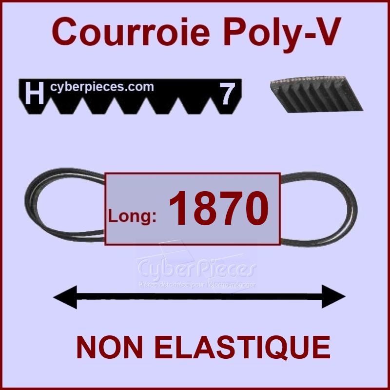 Courroie 1870H7 non élastique