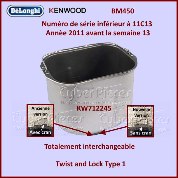 Cuve de machine à pain BM450 Kenwood  KW712245