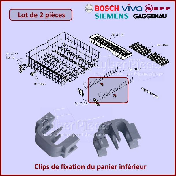 Clips de maintien des tiges rabattables Bosch 00167291