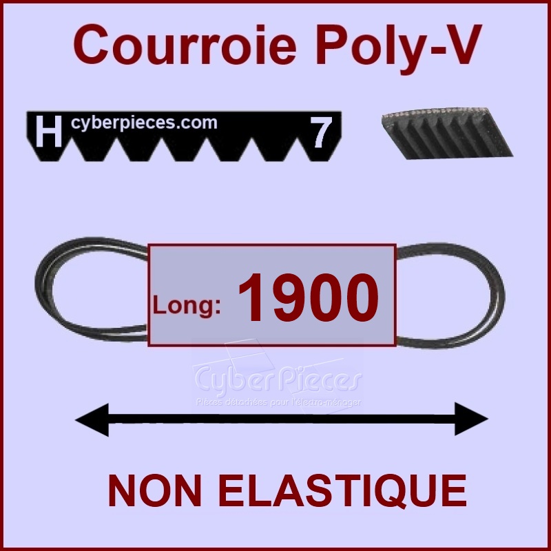Courroie 1900H7 non élastique