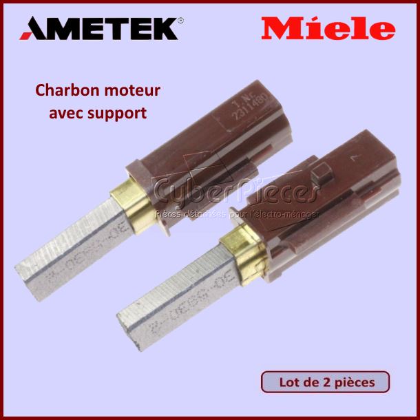 Charbons (x2) avec support 32x9,5x6,3mm Miele 2830480 2311480