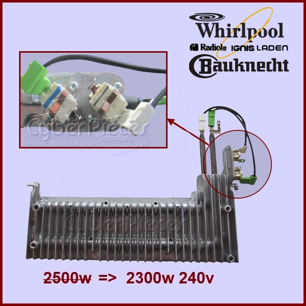 Résistance 2500W Whirlpool 481231028307