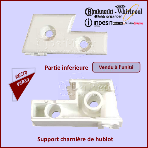 Support charnière de hublot Whirlpool 481941719342