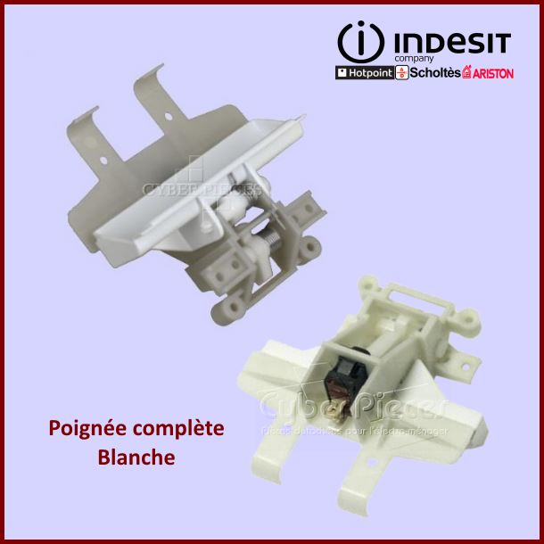 Poignée Compléte Blanche + Fermeture Indesit C00048970