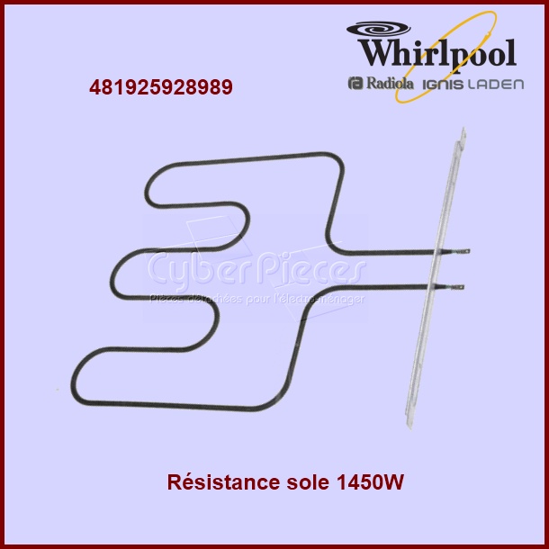 RÃ©sistance sole 1400w - Whirlpool 481925928989 - PiÃ¨ces four