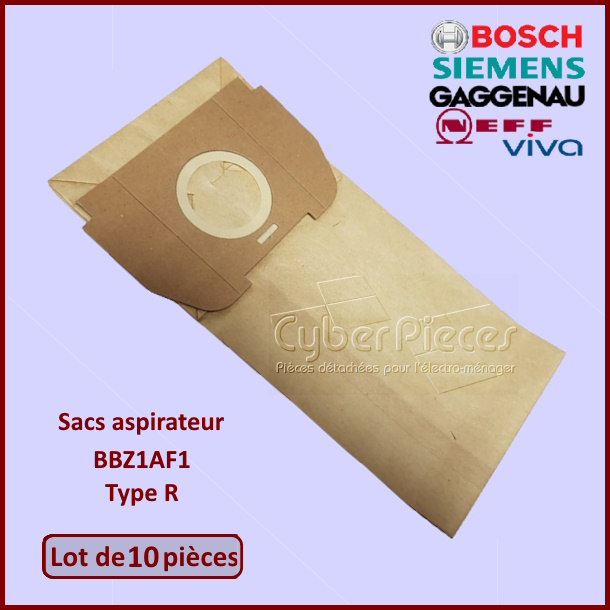 Lot de 10 Sacs 106-SI18 Bosch BBZ1AF1 Type R