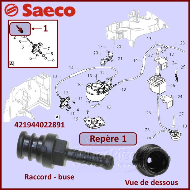 Raccord Silicone SAECO 421944022891
