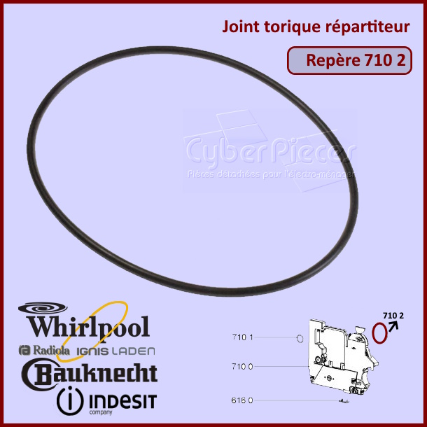 Joint torique répartiteur Whirlpool 481253268112