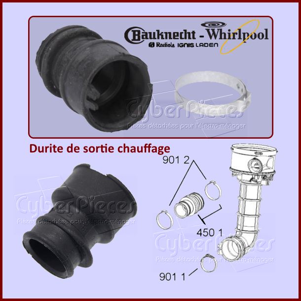 Durite de sortie chauffage Whirlpool 480140102282