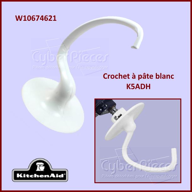 Crochet à pâte K5ADH blanc Kitchenaid W10674621
