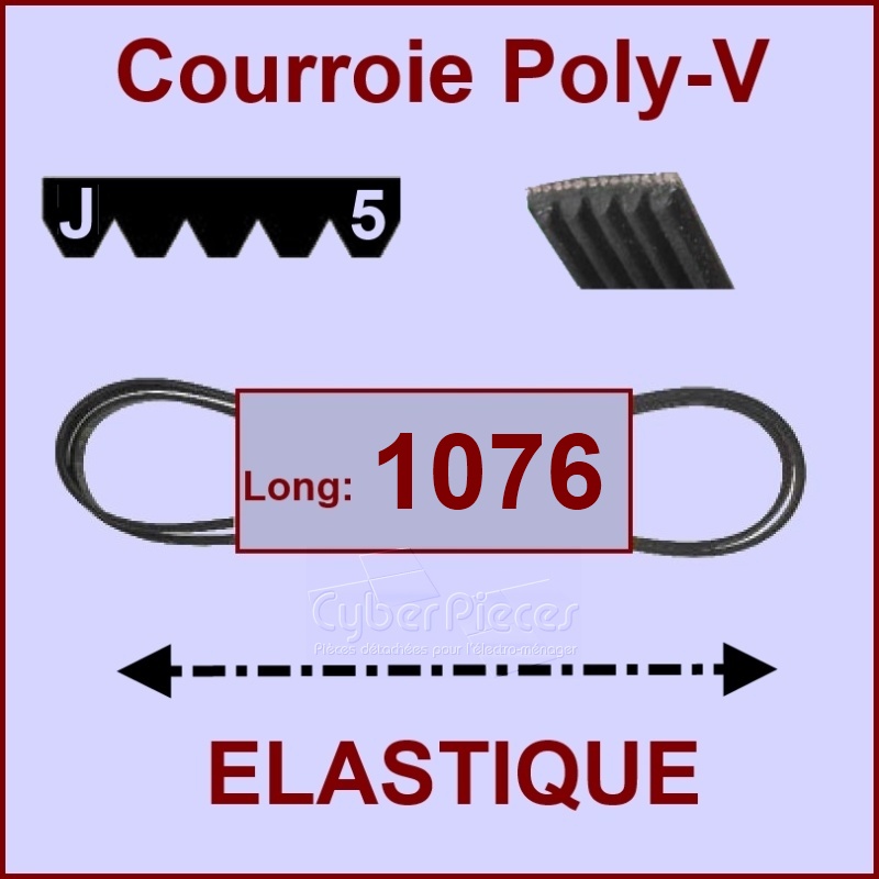 Courroie 1076J5 - EL- élastique