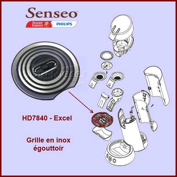 Grille en inox égouttoir Senséo HD7840 - 422225921860