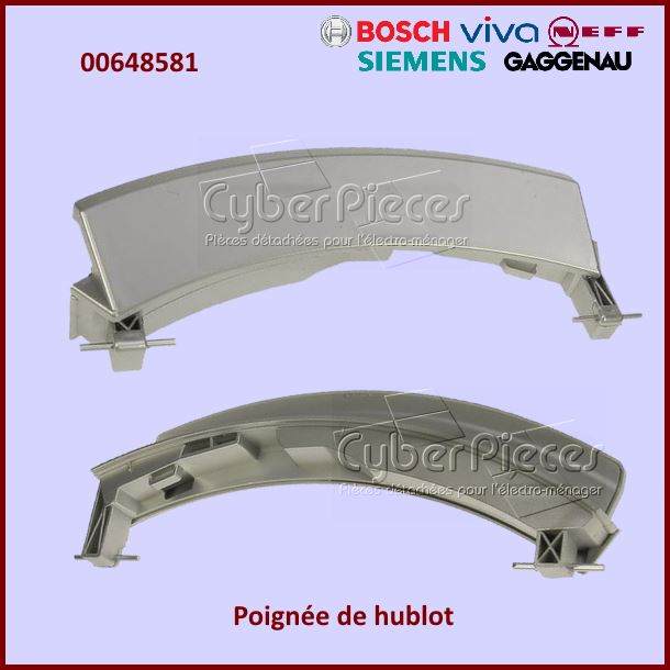 Poignée de hublot GRIS MAT Bosch 00648581