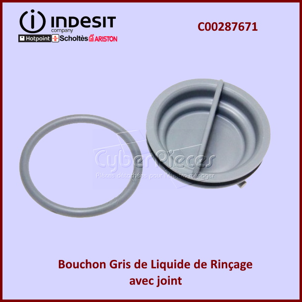 Bouchon Gris de Liquide de Rinçage Indesit C00287671
