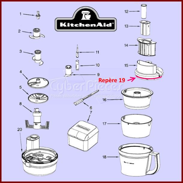 Joint de couvercle de robot Kitchenaid W10480168