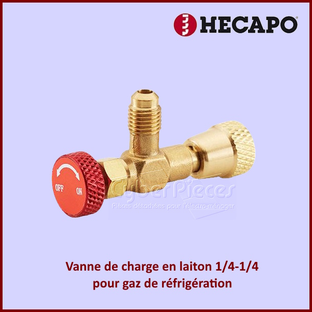 Vanne de charge en laiton 1/4-1/4 pour gaz de réfrigération