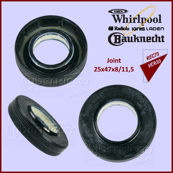Joint d'axe 25x47x8/11,5mm Whirlpool 481931038657