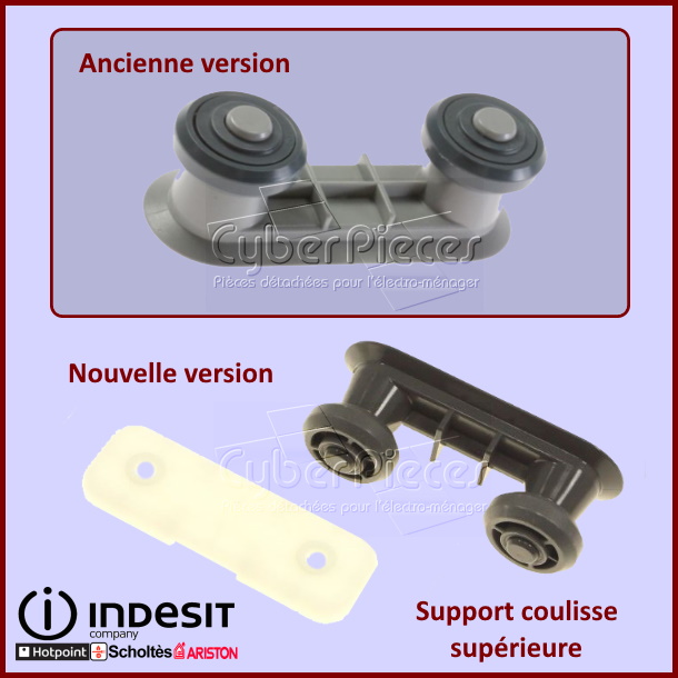 Support coulisse supérieure Indesit C00627134