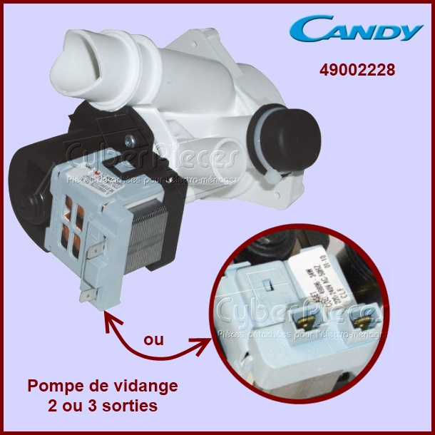 Pompe de vidange 3 Sorties Candy 49002228