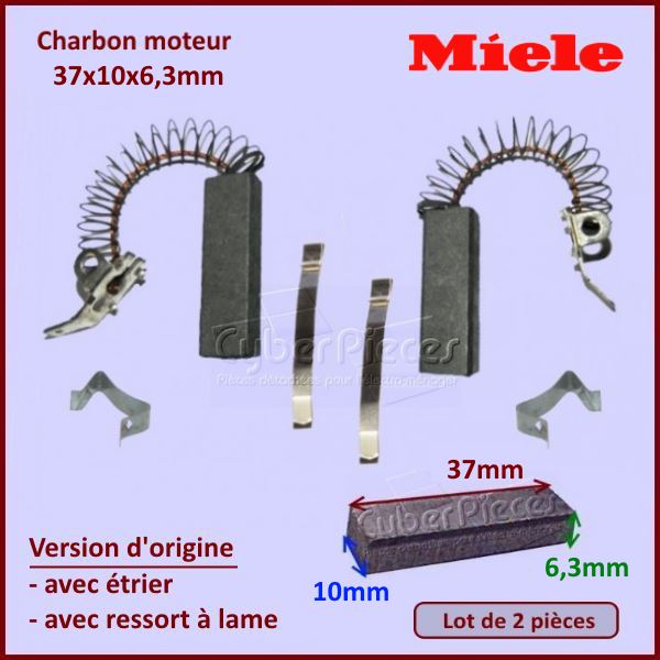 Charbon moteur 37x10x6,3mm *Origine* Miele 3026790