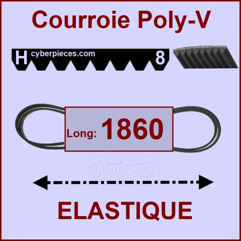 Courroie 1860H8 - EL - élastique