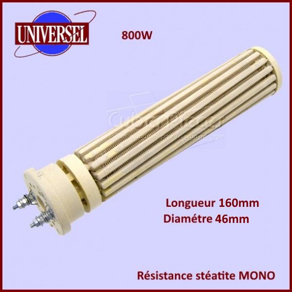 Résistance chauffe-eau stéatite 800W - MONO - Diam 46mm