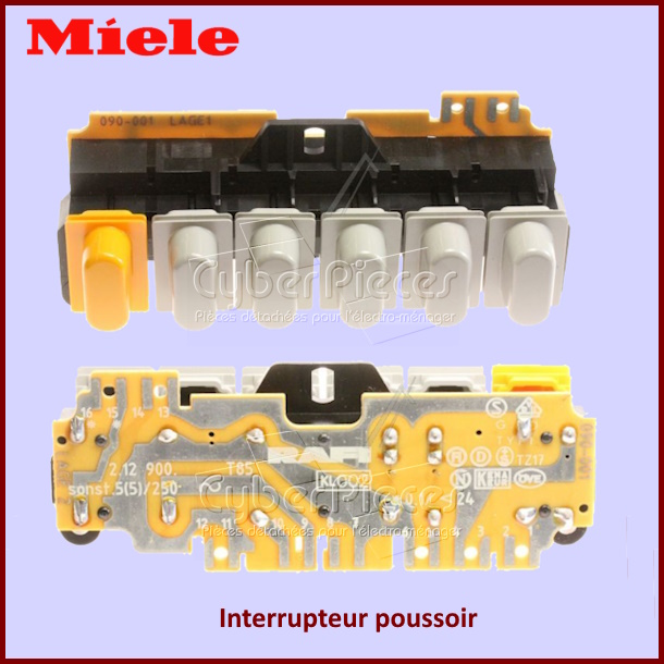 Interrupteur poussoir 2.12900.506 Miele 1974984