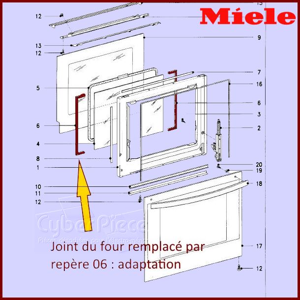 Adaptation joint de porte MIELE 5767440