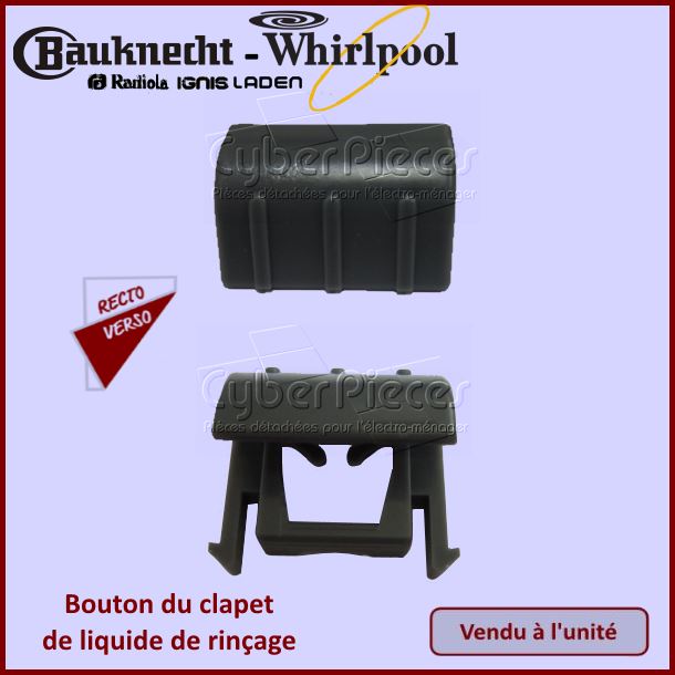 Touche du couvercle boite à produit Whirlpool 480140101606