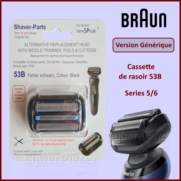 Cassette de rasoir 53B adaptable Braun 91373948