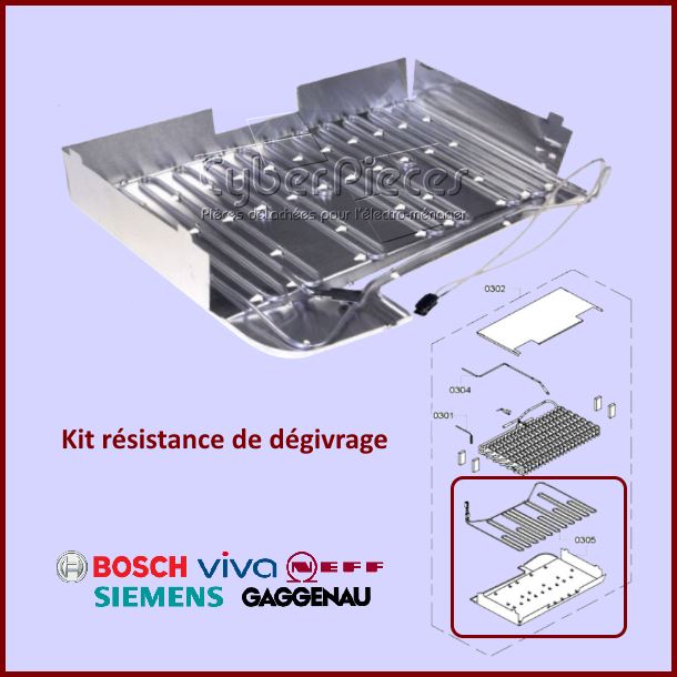 Kit résistance de dégivrage Bosch 00643997