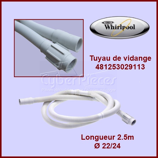 Tuyau de vidange 2.10m Whirlpool 481253029113