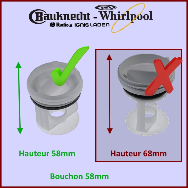 Bouchon Filtre 481248058403 Whirlpool