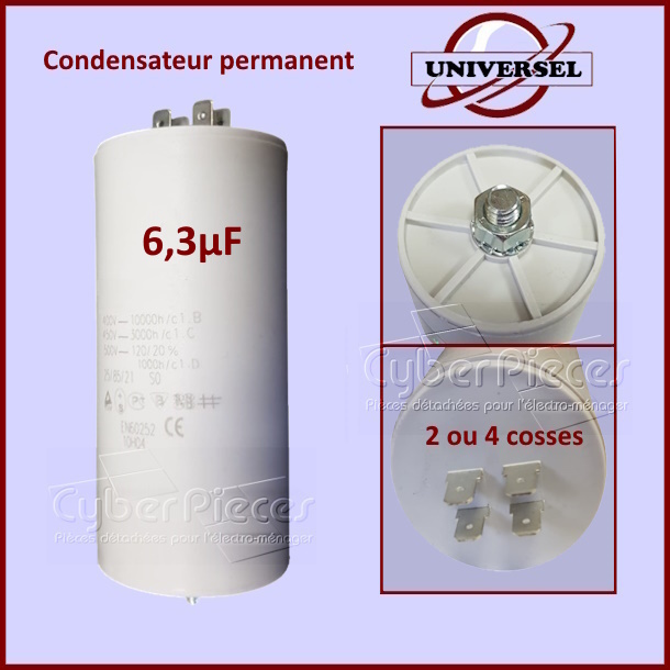 Condensateur permanent 6,3µF 450V