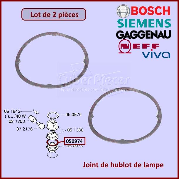 Bague joint lampe Bosch 00050974