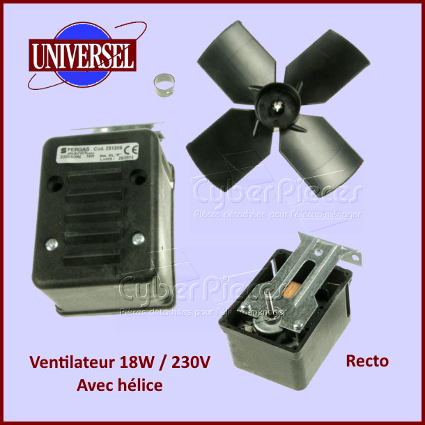Ventilateur 15W universel 220V Helice 130mm - Pièces réfrigérateur ...