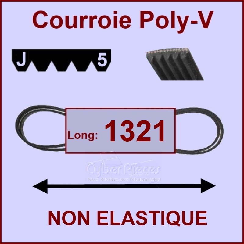Courroie 1321J5 non élastique