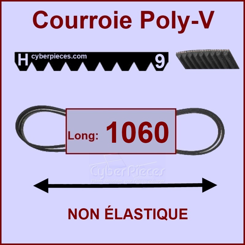 Courroie 1060H9 non élastique