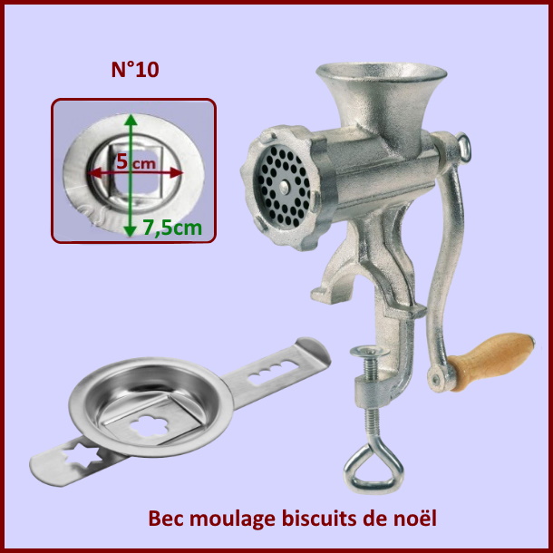 Bec moulage N°10 biscuits de noël adaptable hachoir fonte