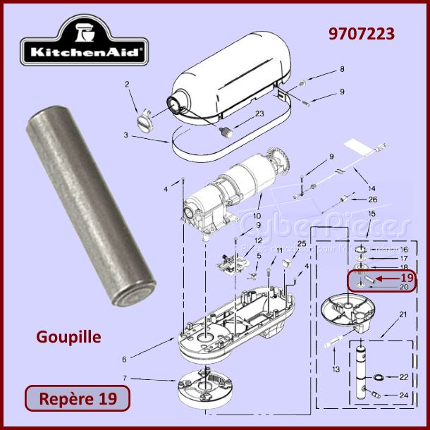 Goupille Kitchenaid 9707223