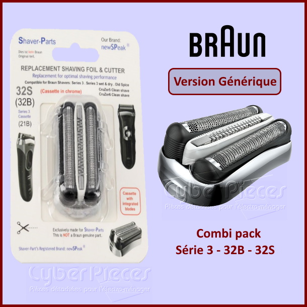 Combi pack Série 3 - 32B - 32S Braun - Version adaptable