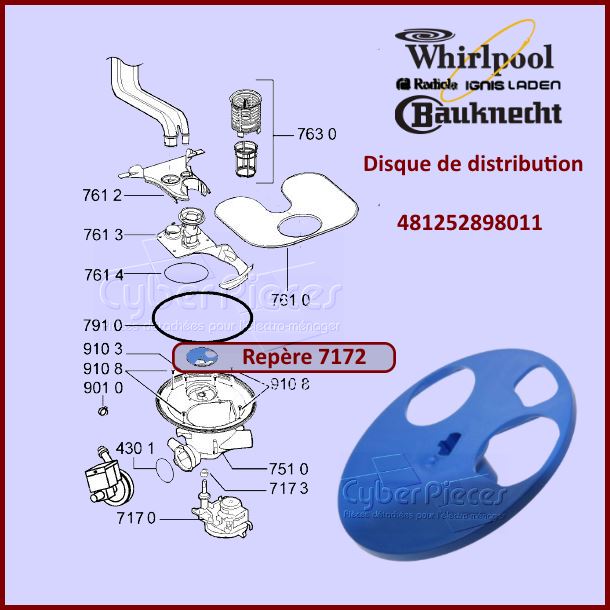 Disque De Distribution Whirlpool 481252898011