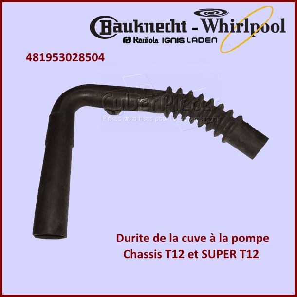 Durite Cuve - Pompe T12 Whirlpool 481953028504