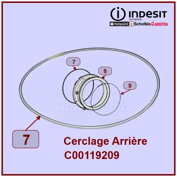 Cerclage Arrière manchette Indesit C00119209