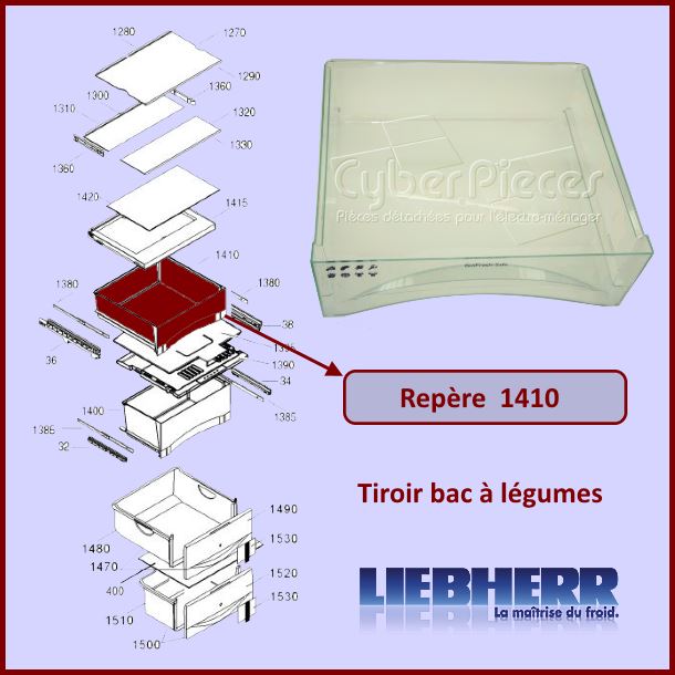 Tiroir bac à légumes Liebherr 9791272