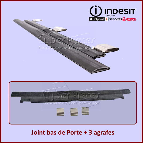 Joint bas de porte et 3 Agraphes Indesit C00056475