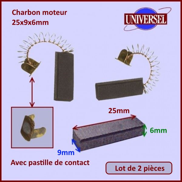 Charbon moteur 25x9x6mm