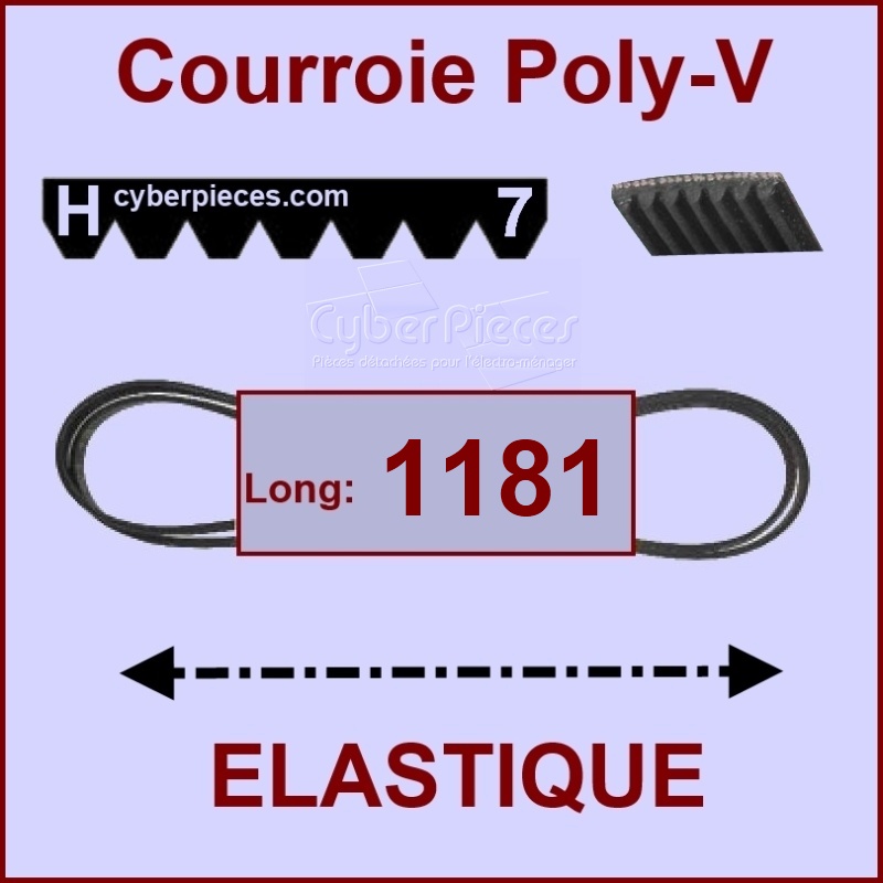 Courroie 1181H7 - EL- élastique