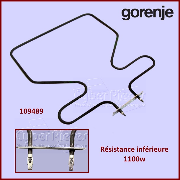 Résistance inférieure 230 v / 1100W Gorenje 109489 - Pièces four